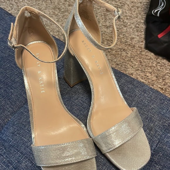 Kelly & Katie size 8.5 silver block heels. Worn one time only. - Picture 2 of 2